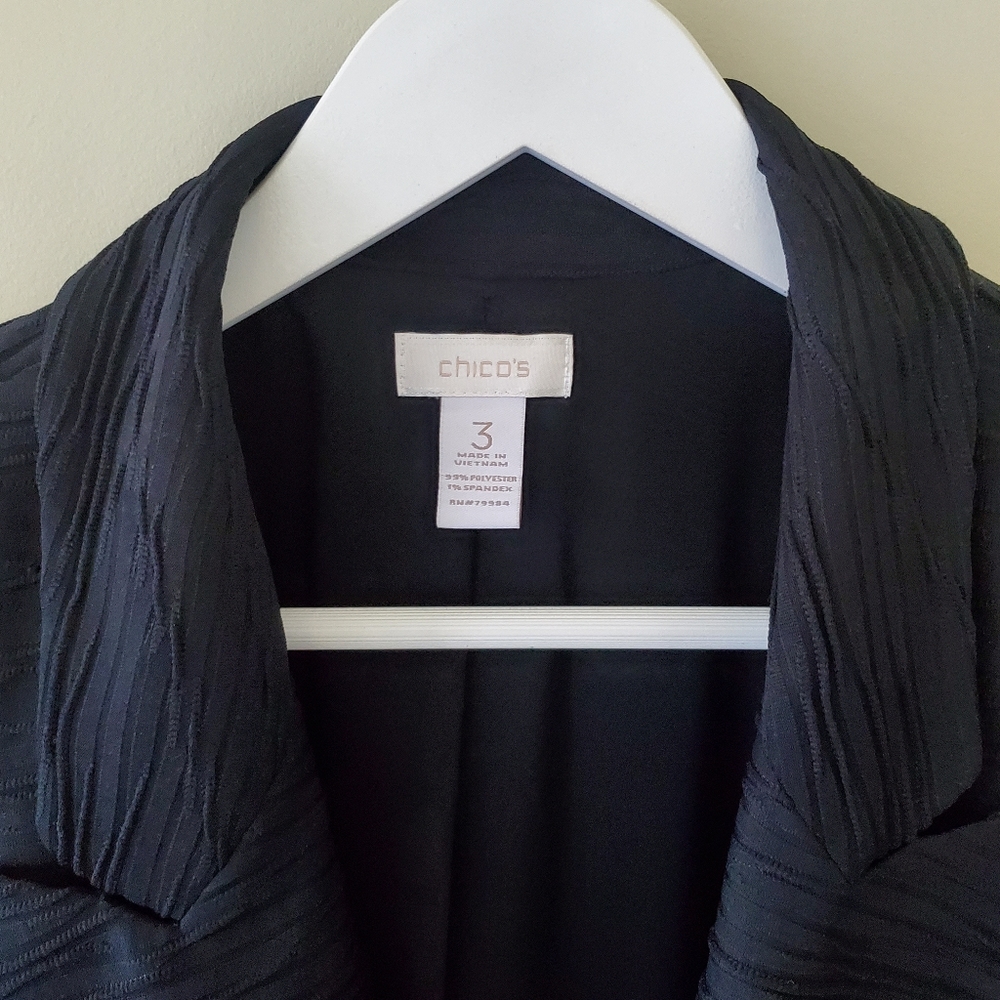 Chico's XL Modern Contemporary Whimsigoth Romantic Illusion Sleeve Blazer - Picture 5 of 14